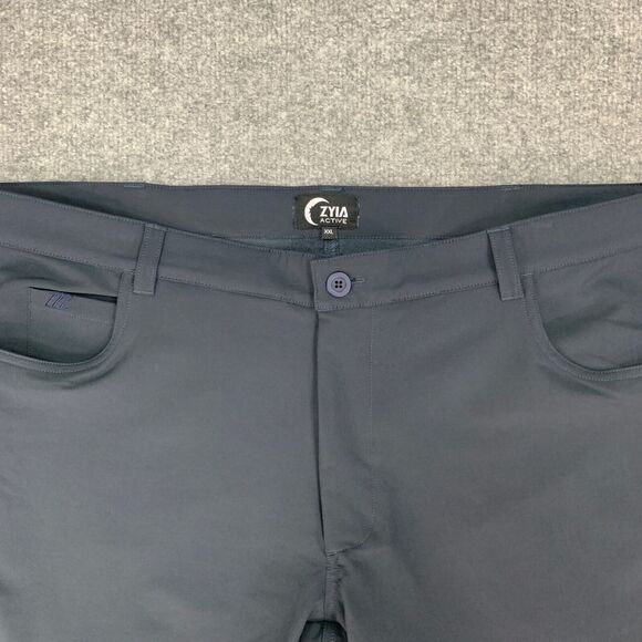 Zyia Pants Mens 2XL XXL Navy Skinny Stretch Mid Rise 5 Pocket City Daily Active - Picture 3 of 11